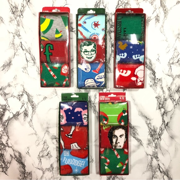 15 Pairs Christmas Story, Christmas Vacation, Elf Socks - Picture 1 of 4